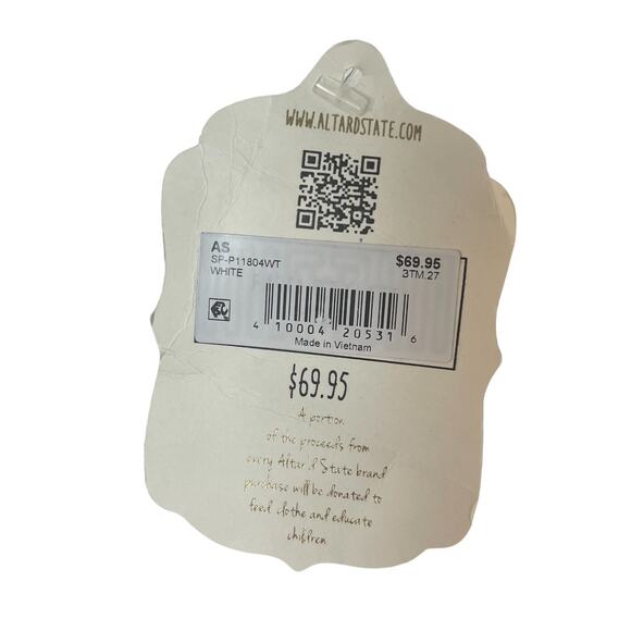 NWT Altar’d State White Straight Leg High Waisted Distressed Jeans Size 5 / 27 - Picture 9 of 9